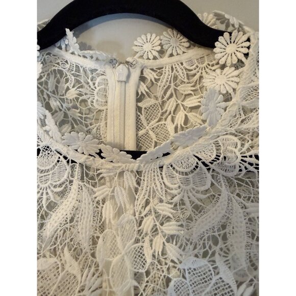 NWT ML Monique Lhuillier Ivory Lace Bridal Sample Ankle Length Dress Sz 4 [jb] - Picture 6 of 8